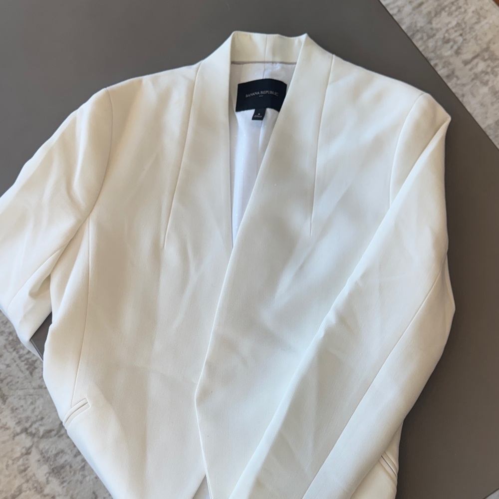 Banana Republic Ivory Shawl-Collar Blazer